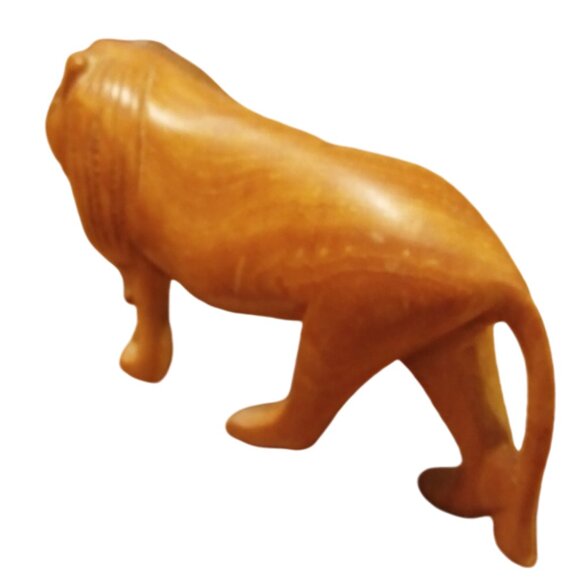 Hand Carved Wood Lion, African Art, Home Decor, African Wood Carving, Figurine - Picture 13 of 13